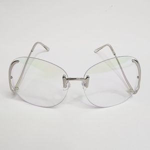 Rimless Retro-Style Sunglasses | Gradient Lenses | Silver frame